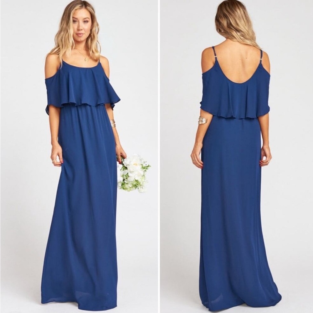 Show Me Your MuMu Royal Blue Ruffle Maxi Dress
